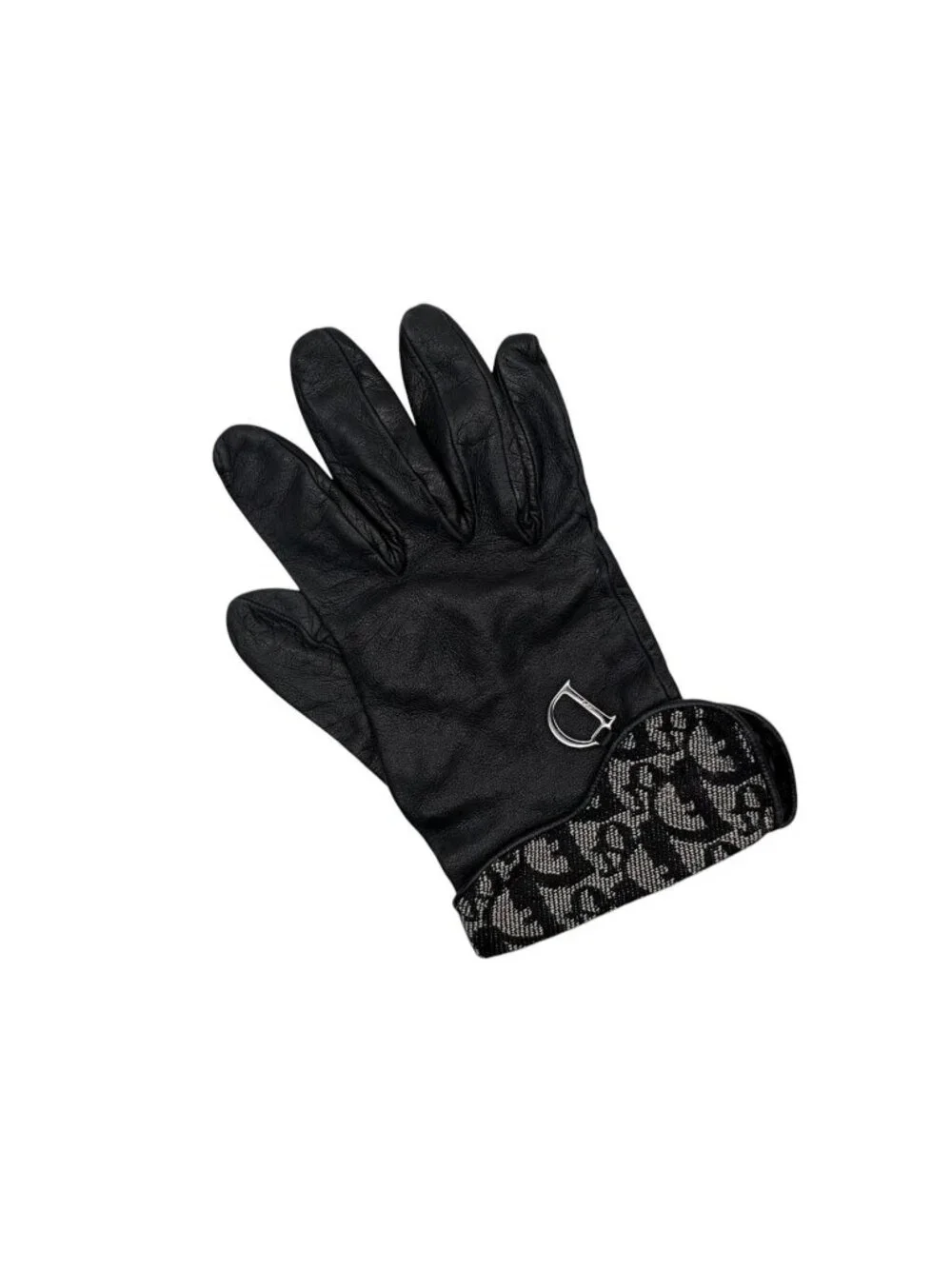 Dior Trotter Line Gloves Canvas Jeepskin D Charm Navy Black